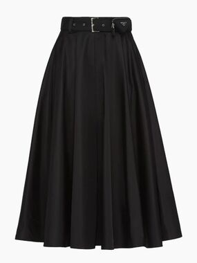 Prada Full Midi Re-Nylon Skirt with Belt & Pouch size 44 (fits like a 42 / Large